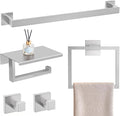 YACVCL 5 Pieces Brushed Nickel Bathroom Accessorie Set 23.6 Inch Towel Bar Set by YACVCL