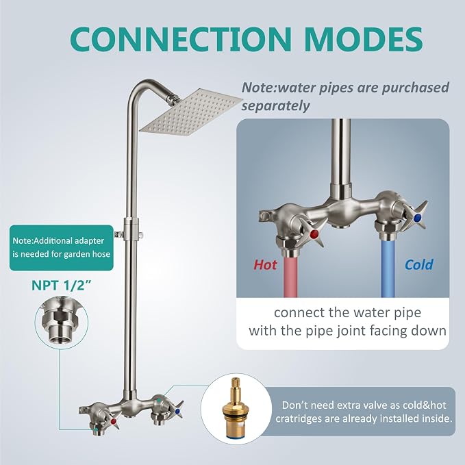 Aolemi Outdoor Shower Kit Fixtures 6 Inch Center - Image 6