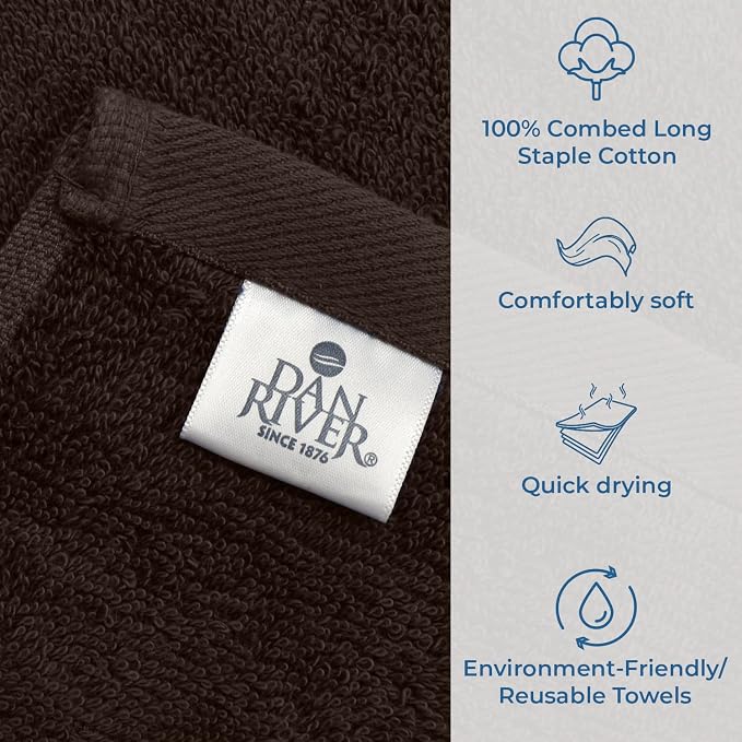 DAN RIVER Bath Towels Set of 4, 27 x 54 Inches, 100% Cotton, Larger & Lighter - Image 4