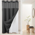 River Dream Heavyweight No Hooks Required Dotted Waffle Weave Shower Curtain by RiverDream