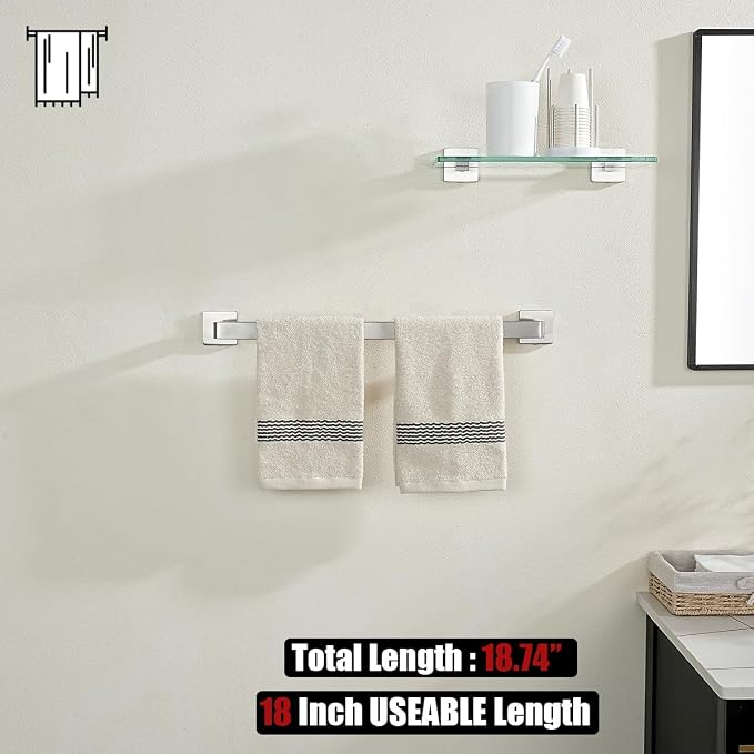 JQK Brushed Towel Bar, Rounded Edges 20.41 Inch Towel Rack, 304 Stainless Steel - Image 5