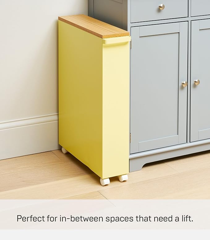 YAMAZAKI Home Slim Rolling Storage Cart – Narrow Bathroom Storage Cabinet - Image 6