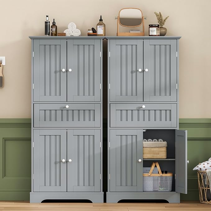 ChooChoo 51" H Tall Bathroom Floor Cabinet, Modern Bathroom Storage Cabinet - Image 8