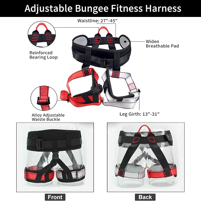 PRIOR FITNESS Bungee Fitness Set Yoga Bungee Cord Rope Resistance Air Dance - Image 3
