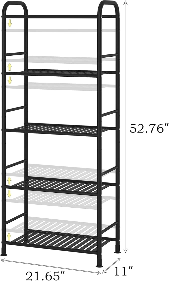 JSB 5-Tier Adjustable Shelving Unit, Heavy Duty Storage Rack Organizer Metal - Image 3