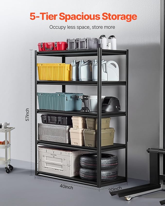 VEVOR Storage Shelves, 3000 lbs, 5 Tier Garage Storage Shelving - Image 3