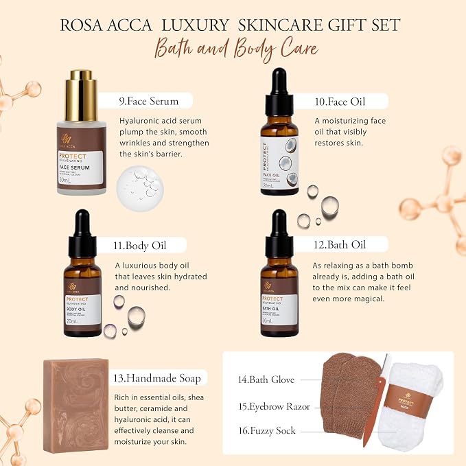 Christmas Gifts for Women, Coconut 32 Pcs Facial Skin Care Kit, Home Spa & - Image 5