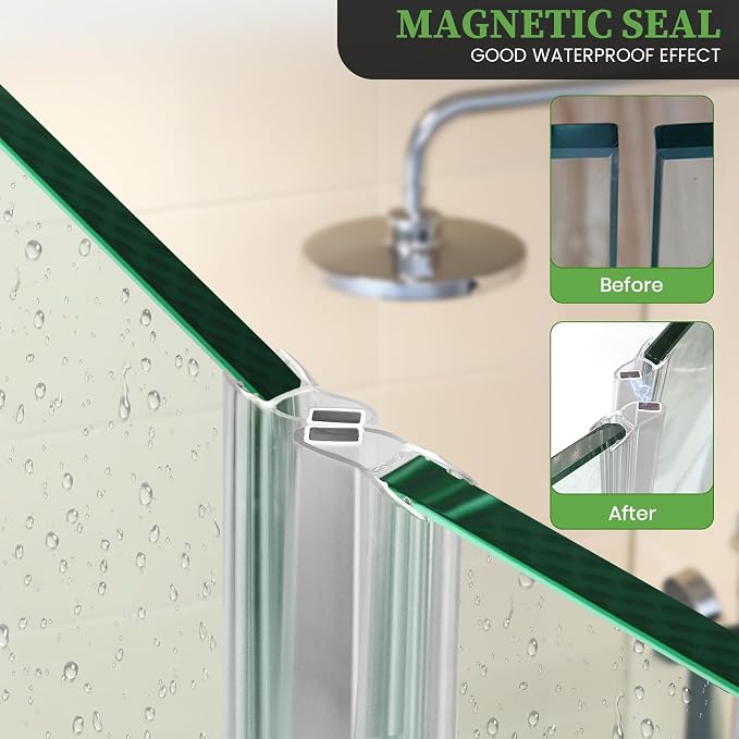 Bathroom Shower Glass Door Side Seal Strips, Length 78 Inch 2PCS Transparent - Image 7