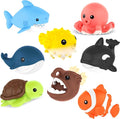 8 PCS Ocean Animal Bath Toys Mold Free Infant Bath Tub Toys by ZippytotsToys
