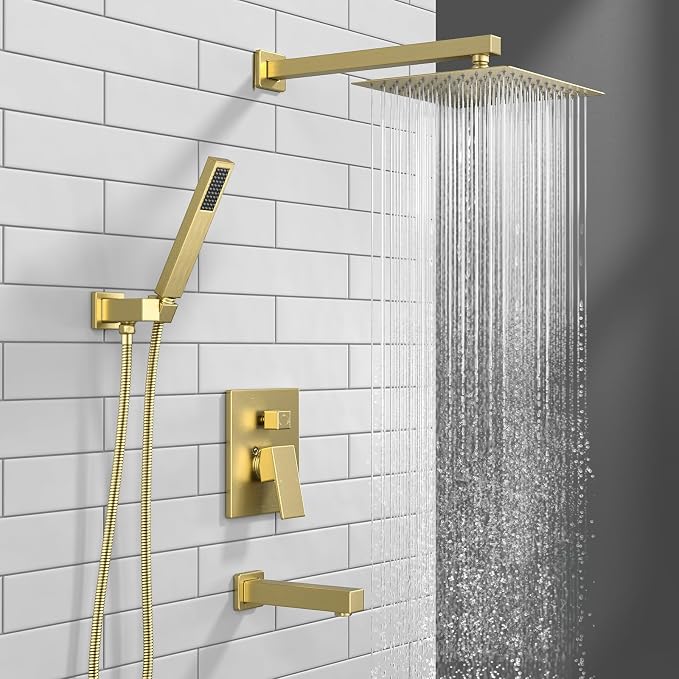 Lava Odoro Modern 3-Setting Square Shower and Tub Faucet Set - Image 2