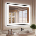 ISKM Framed LED Mirror for Bathroom 40"x30", Dimmable LED Bathroom Mirror by ISKM-IStillKeepMovin