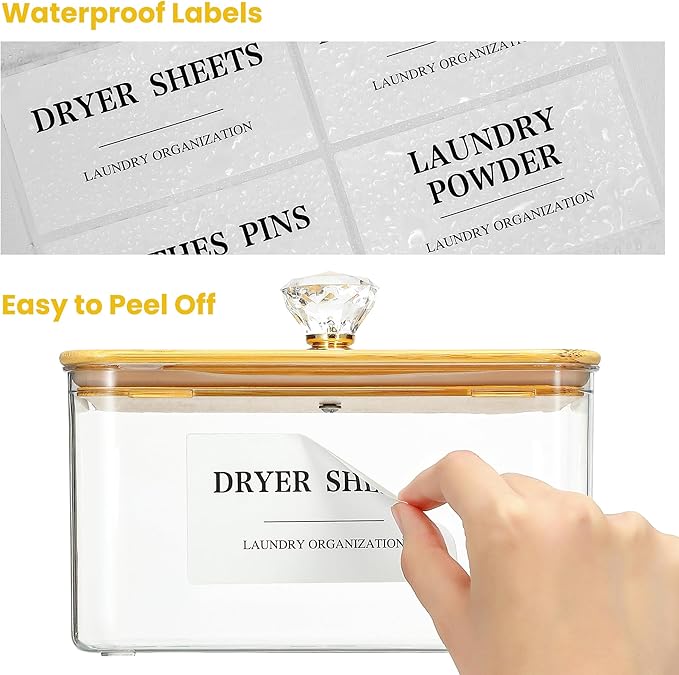 4 Pack Clear Laundry Pods Container & Dryer Sheet Holder Set - Image 4