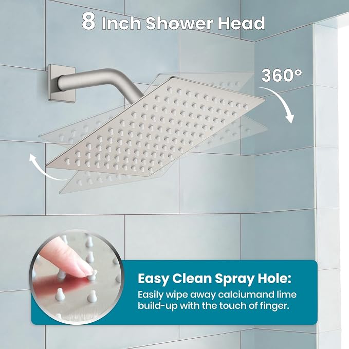 gotonovo Shower System with Tub Spout Wall Mounted Rain Shower Head and Handle - Image 5