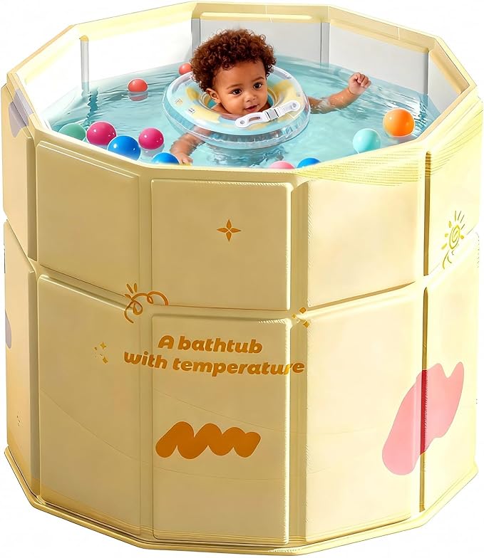 Portable Bathtub for Kids 27.5"x31.5" Collapsible Cold Plunge Bathtub Foldable by COBOPANDA