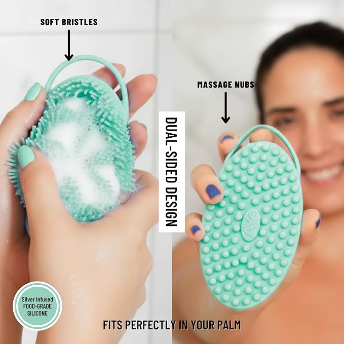 Silver Infused Silicone Body Scrubber Shower - Image 4