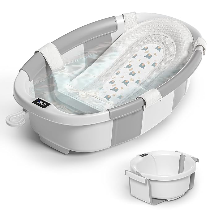 Collapsible Baby Bathtub for Newborn to Toddler 0-36 Months, Spacious Foldable by Himold