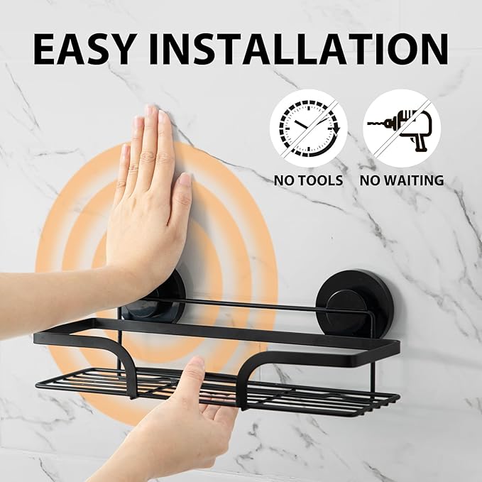LEVERLOC 2 Pack Shower Caddy Suction Cup, Shower Shelves - Image 3