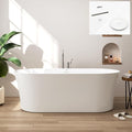 FerdY Santorini 67" Acrylic Freestanding Tub, Gracefully Shaped Contemporary by FerdY
