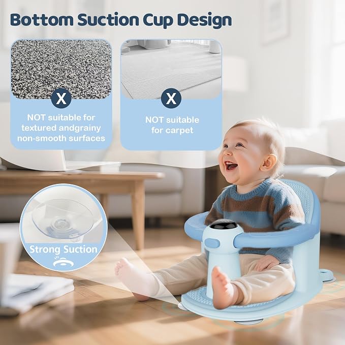 Baby Bath Seat-for Babies 6 Months & up, Water Temperature Display+Soft Cushion - Image 7