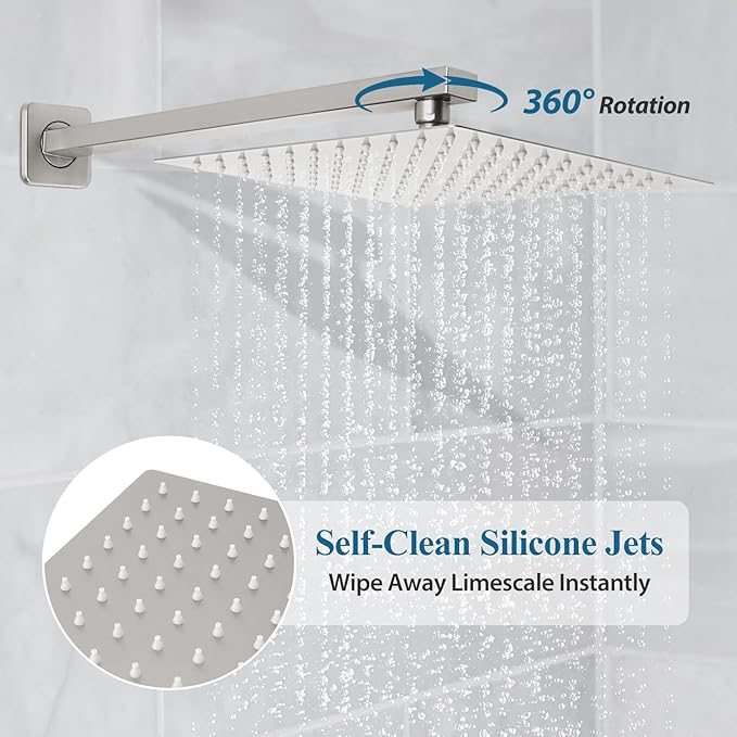 Brushed Nickel Square Shower Head - Image 3