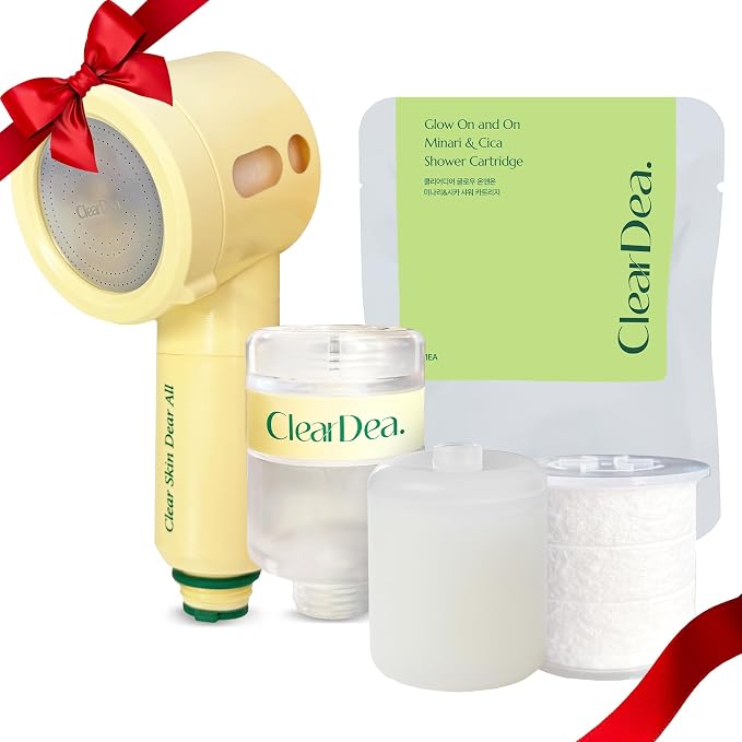 Glow On and On Shower Head & Minari + Cica Cartridge Set – Soothing Filter by ClearDea