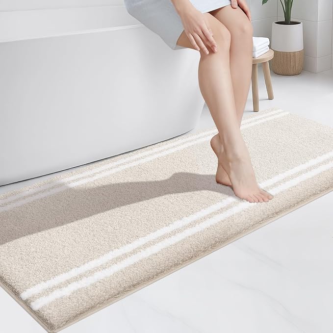 PURRUGS Bathroom Rug Non-Slip Machine Washable 24" x 60", Super Absorbent and by PURRUGS