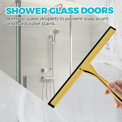 10-Inch Golden All-Purpose Shower Squeegee - Image 2
