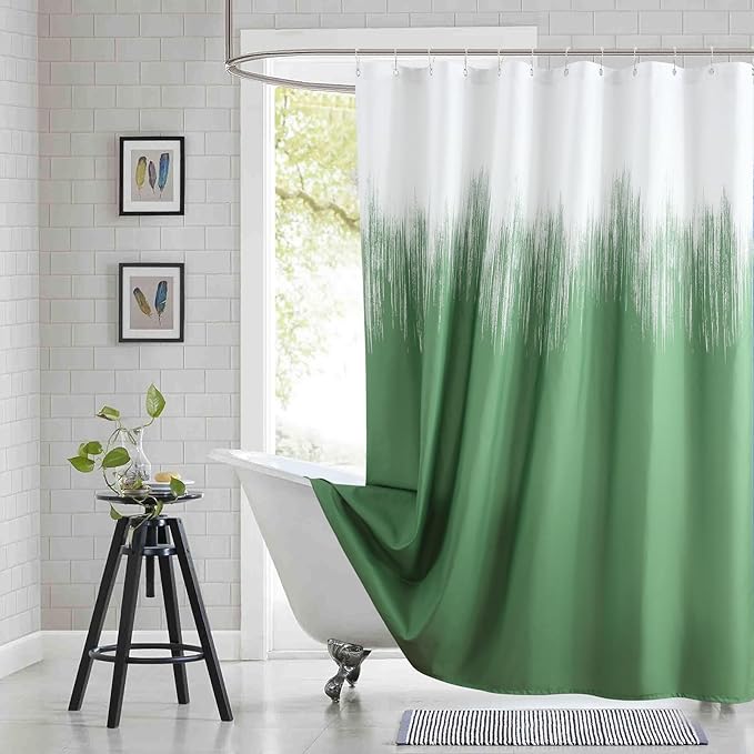 Extra Long Fabric Shower Curtain, Modern Decorative Bathroom Curtains by BESTRIPES