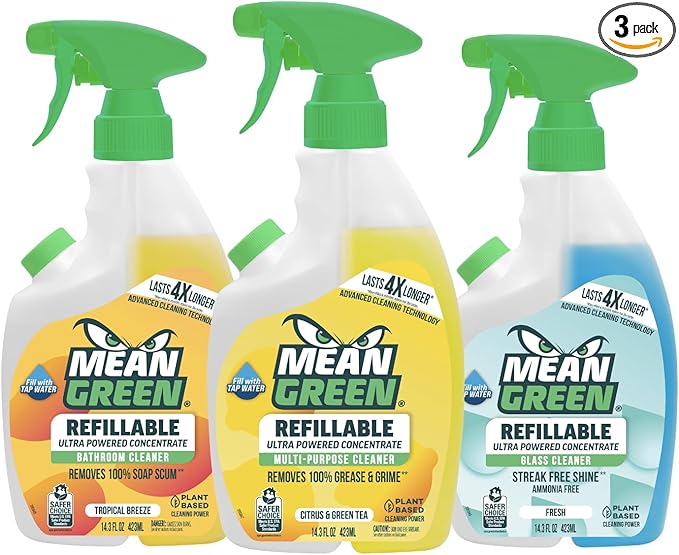Mean Green Ultra Powered Refillable Cleaner Concentrate Variety 3 Pack – by MeanGreen