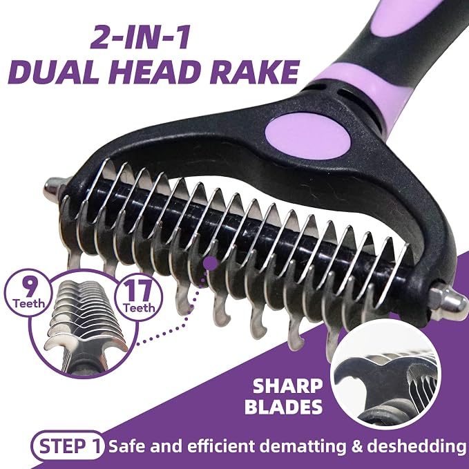 Dog Brush for Shedding, Slicker Brush, Dematting Comb, Nail Clipper, Bath Brush - Image 2