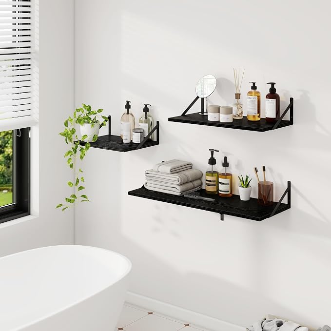 Dreamland Wall Shelves Black, Large Floating Shelf 12 * 36 inch Set of 2 Wall - Image 2