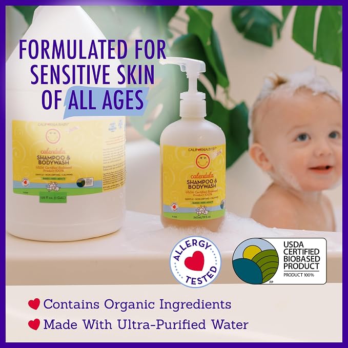 California Baby Calendula Baby Shampoo + Baby Wash | 100% Plant-Based | - Image 4