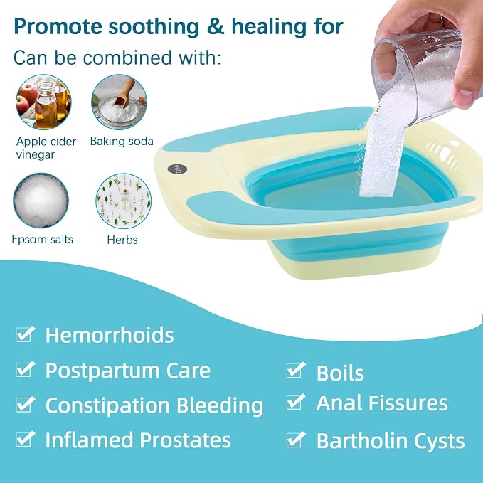 Sitz Bath, Foldable Sitz Bath for Hemorrhoids, Sitz Bath for Toilet Seat - Image 4
