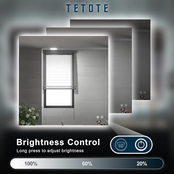 TETOTE 36x36Inch LED Backlit Bathroom Mirror - Image 4