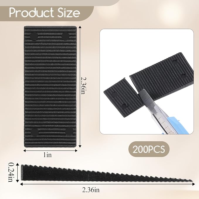 200 Pack Plastic Shims for Leveling, Heavy Duty Multi Purpose Furniture Levelers - Image 2