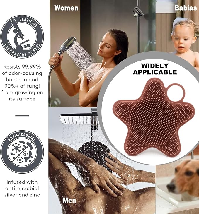 LUCKSTELLA 2 in 1 Silicone Body Scrubber, Food-Grade Silicone Body Brush - Image 4