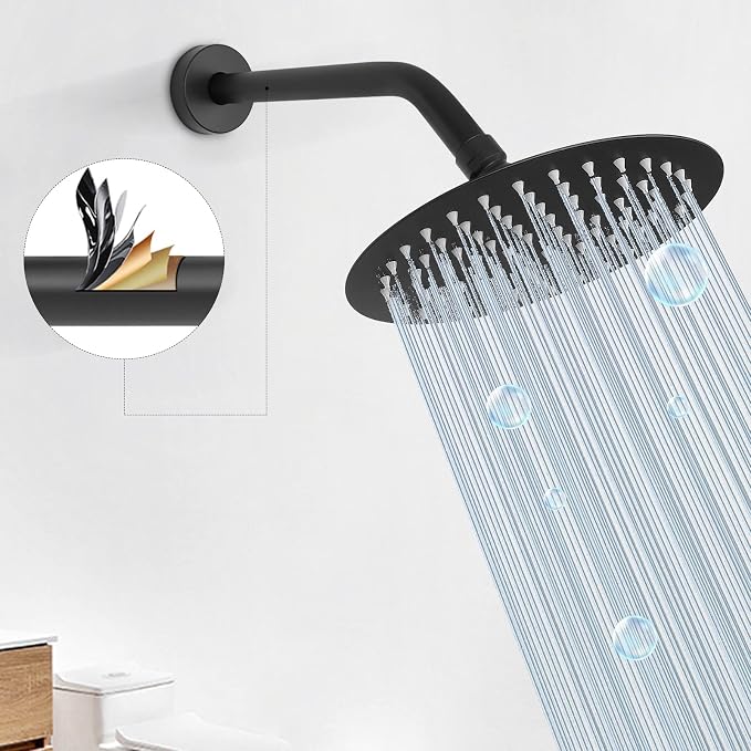 HarJue Shower Arm with Flange and Teflon Tape, Wall Mounted Shower Pipe 304 - Image 5