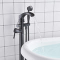 Senlesen Matte Black Bathroom Single Handle Freestanding Bathtub Faucet Floor by Senlesen
