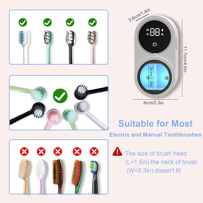 Toothbrush Holder and Cleaner for Bathroom Light Cleaning Fan Drying Round in - Image 5