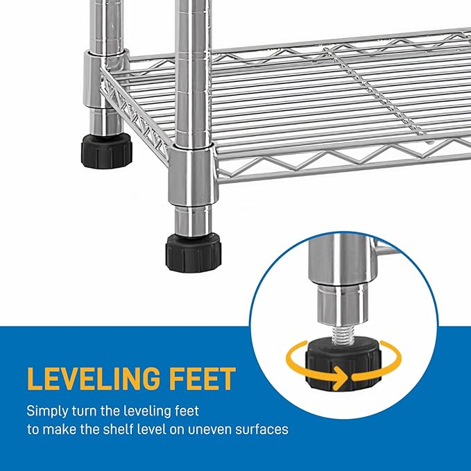 8 Tier Storage Racks Shelving, Heavy Steel Pantry Shelves, Adjustable Wire - Image 6