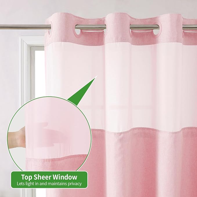 No Hooks Needed Linen Textured Shower Curtain - Image 6