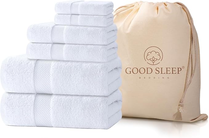 100% Cotton Bath Towel Set, 2 Bath Towel, 2 Hand Towels, 2 Wash Cloths by GoodSleepBedding