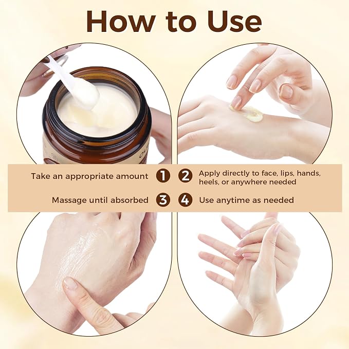 OUKEYA Beef Tallow for Face Nourishing Tallow & Honey Cream for Deep Hydration - Image 8