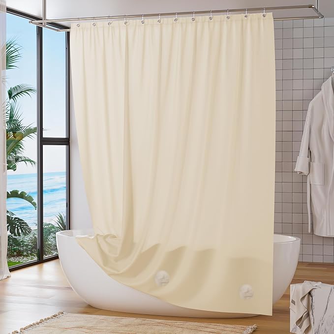 Titanker Plastic Shower Curtain Liner, 72x72 Beige Shower Liner Lightweight - Image 6