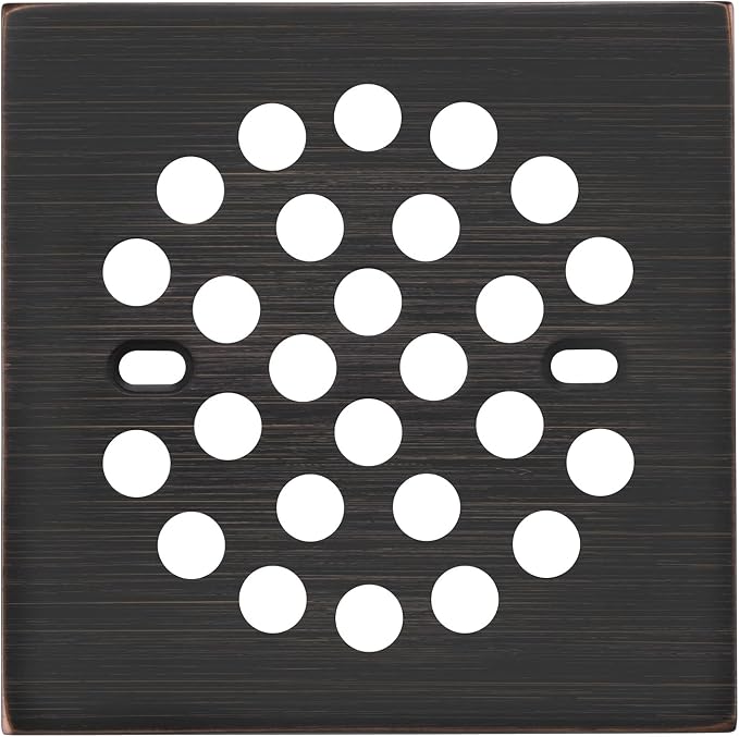 RRAJJ Square Improve 4-1/4 Inch Screw-in Shower Floor Drain Grate Strainer by RRAJJ