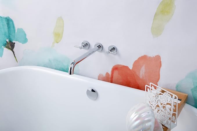 Wall Mount Tub Filler, Two Handle Bathtub Faucet, Extra Long Spout Reach by KOTTISAARI