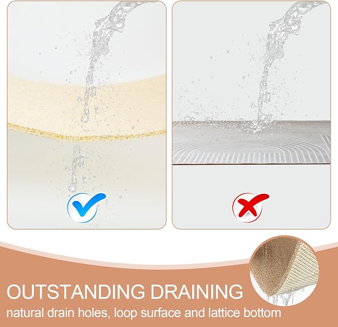 joyhalo Anti Slip Shower Mats, Bath Tub Mats, PVC Loofah - Image 2