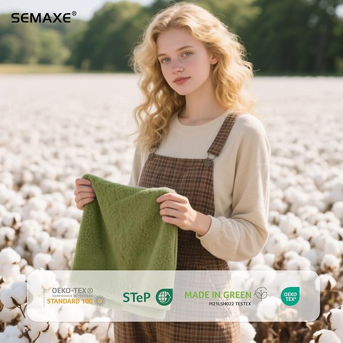 SEMAXE Sage Green Hand Towels for Bathroom, 100% Cotton Towels - Image 4