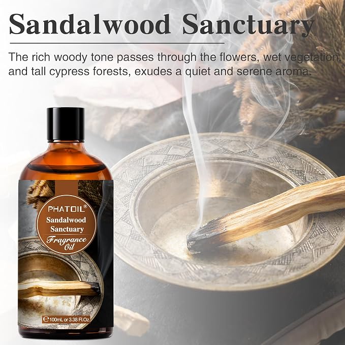 PHATOIL 3.38FL.OZ Sandalwood Sanctuary Fragrance Oils - Image 2