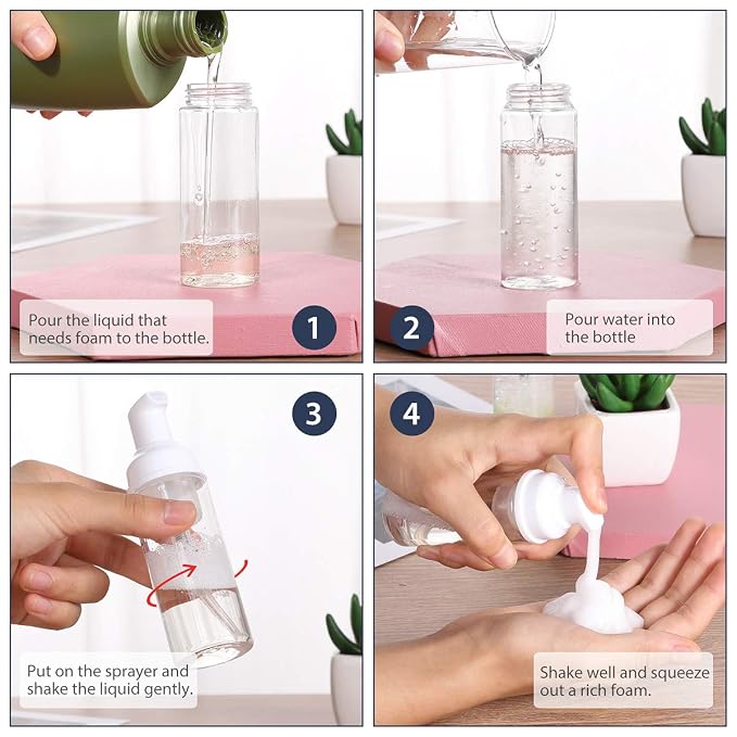 24 PCS Foam Pump Bottle Dispenser Refillable 2oz/60ml Empty Travel Size Foam - Image 6